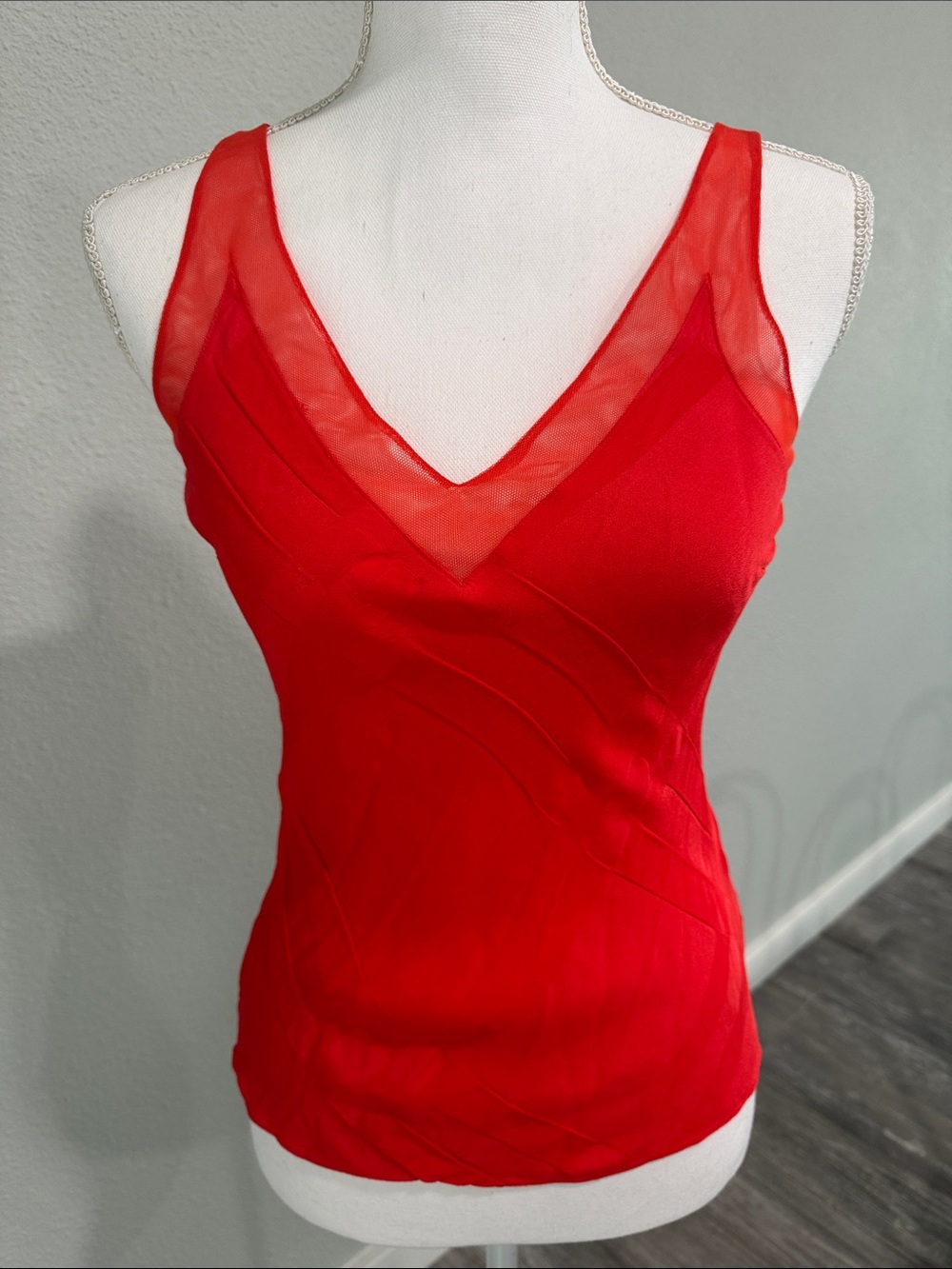 Ted Baker London Red V-Neck Mesh-Trim Camisole
